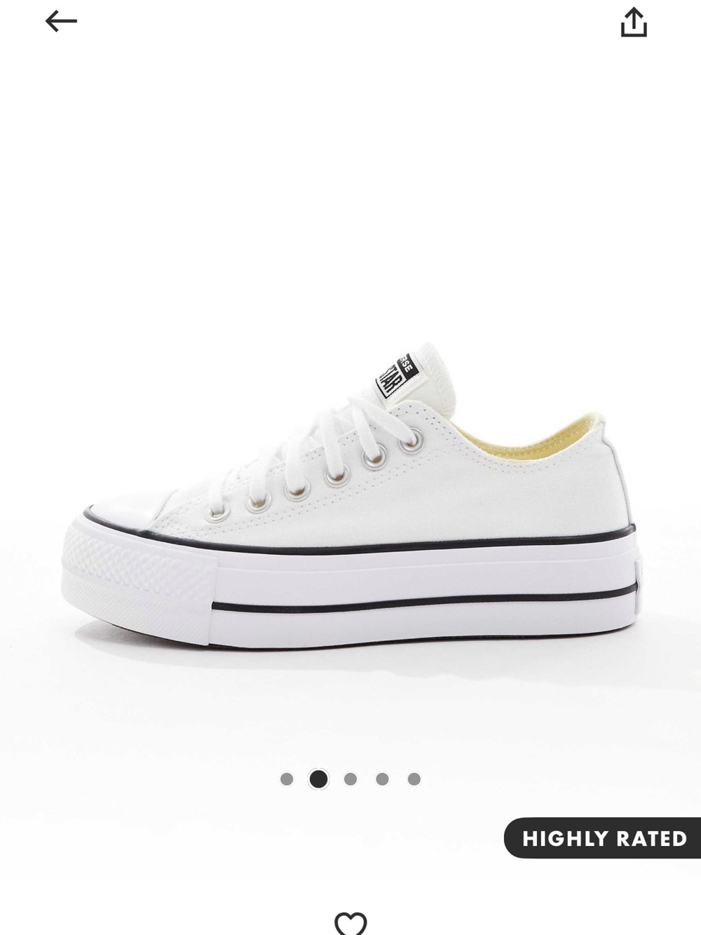 Converse White Low-Top Platform Canvas Sneaker